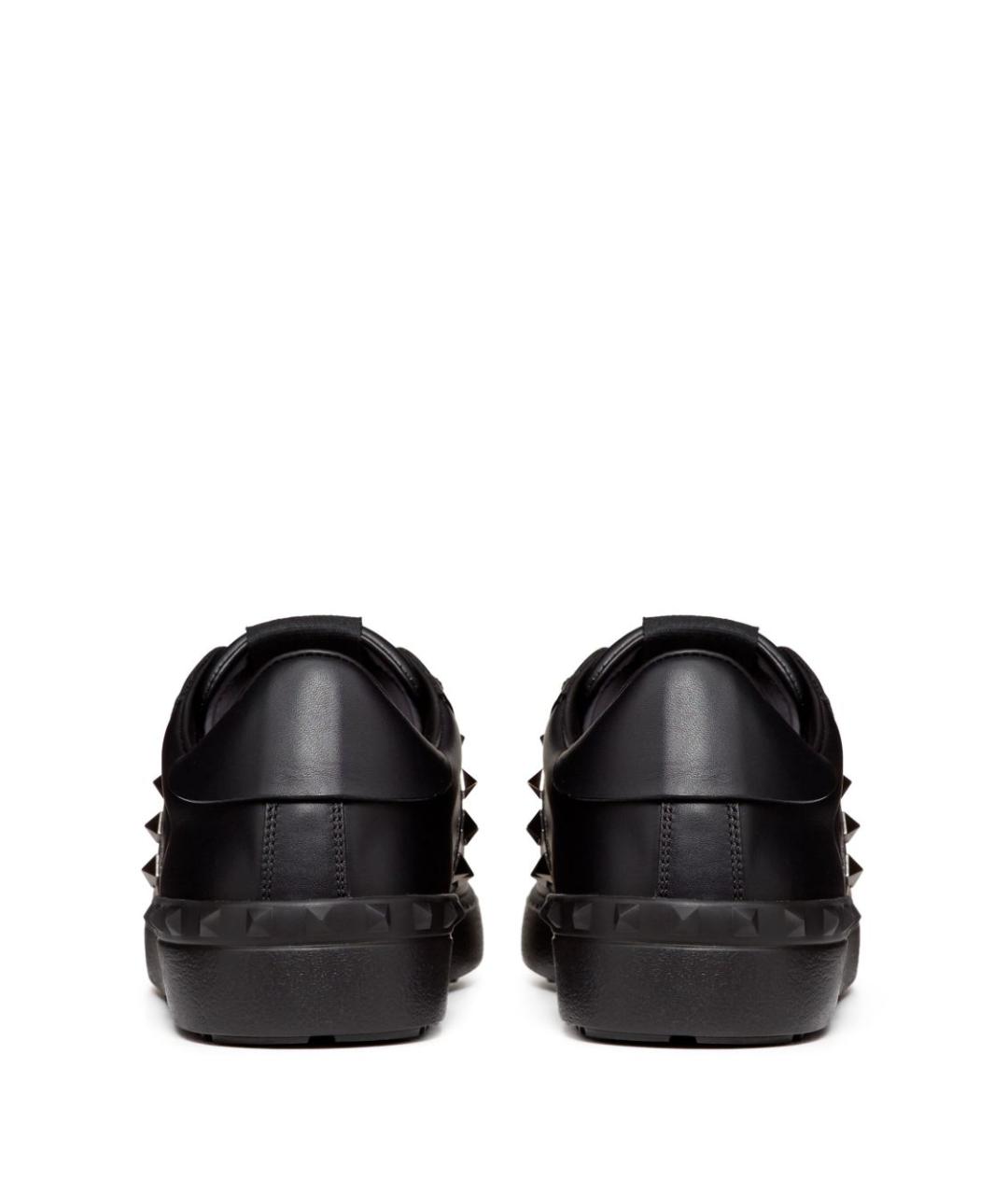 VALENTINO Черные кожаные низкие кроссовки / кеды, фото 4