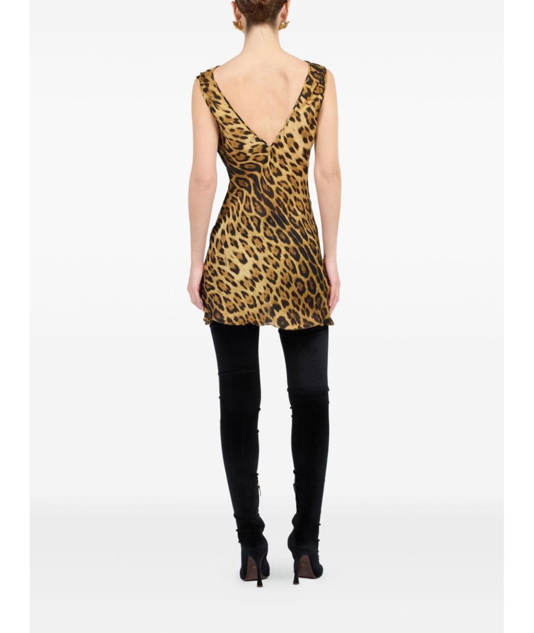 ROBERTO CAVALLI Мульти шелковое коктейльное платье, фото 3