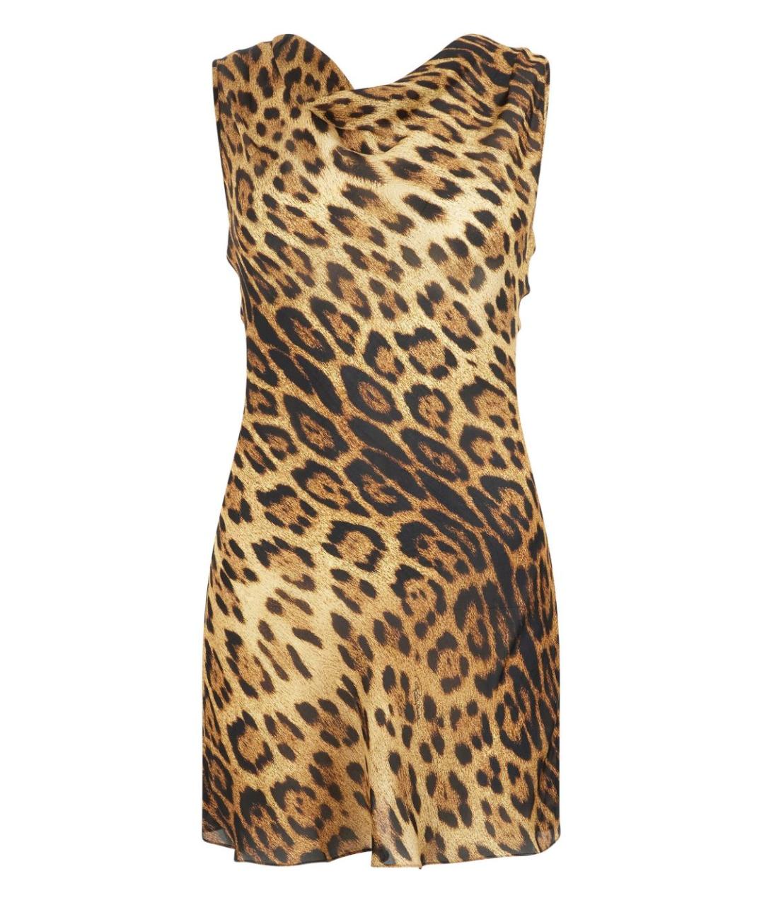 ROBERTO CAVALLI Мульти шелковое коктейльное платье, фото 1