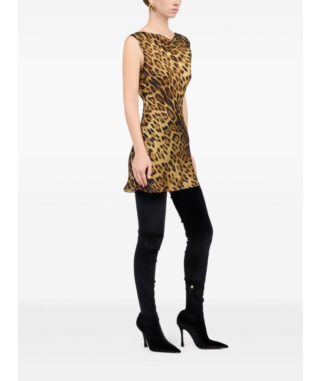 ROBERTO CAVALLI Мульти шелковое коктейльное платье, фото 4