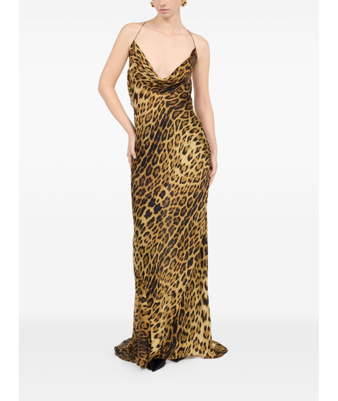 ROBERTO CAVALLI Мульти шелковое вечернее платье, фото 5