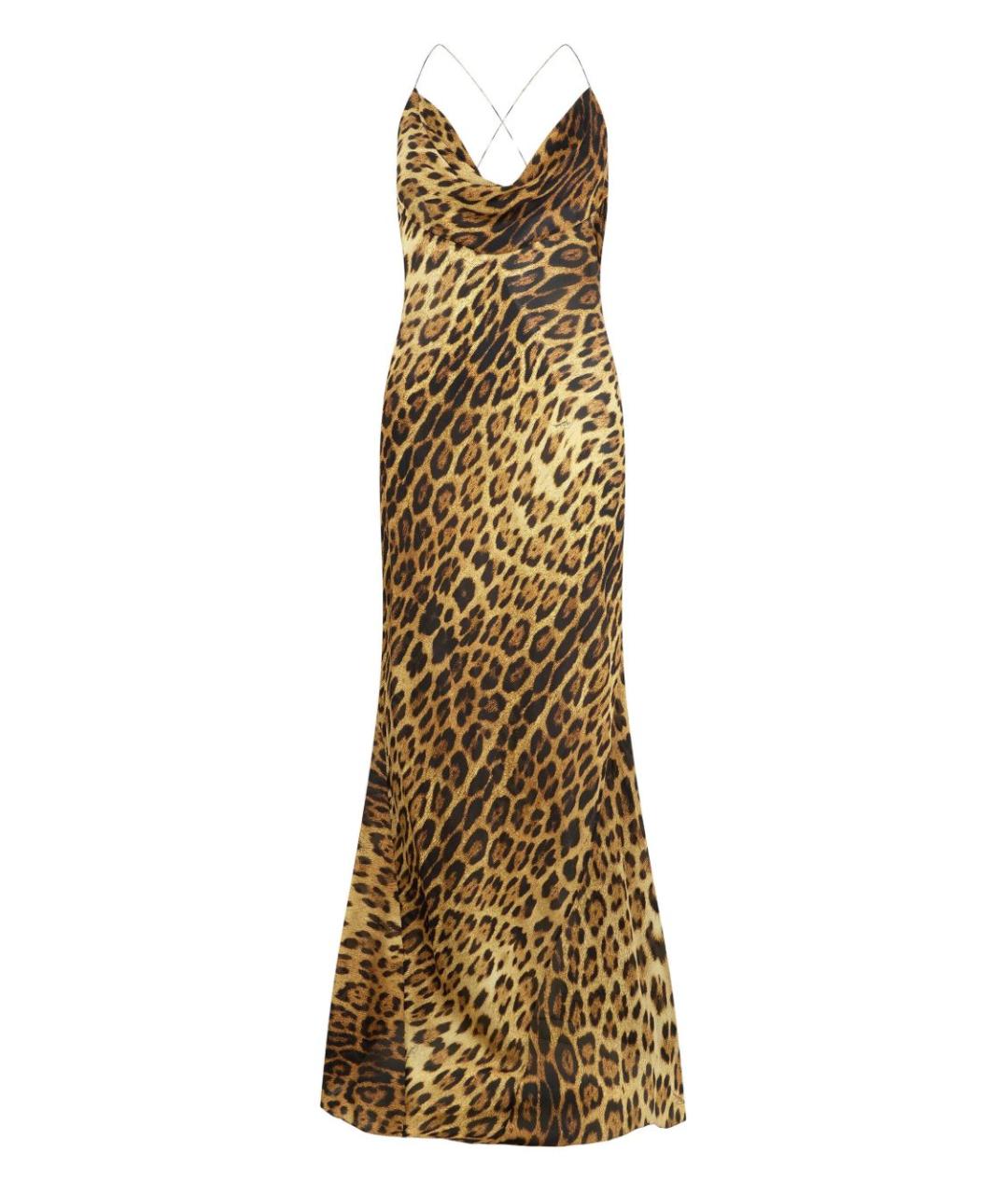 ROBERTO CAVALLI Мульти шелковое вечернее платье, фото 1