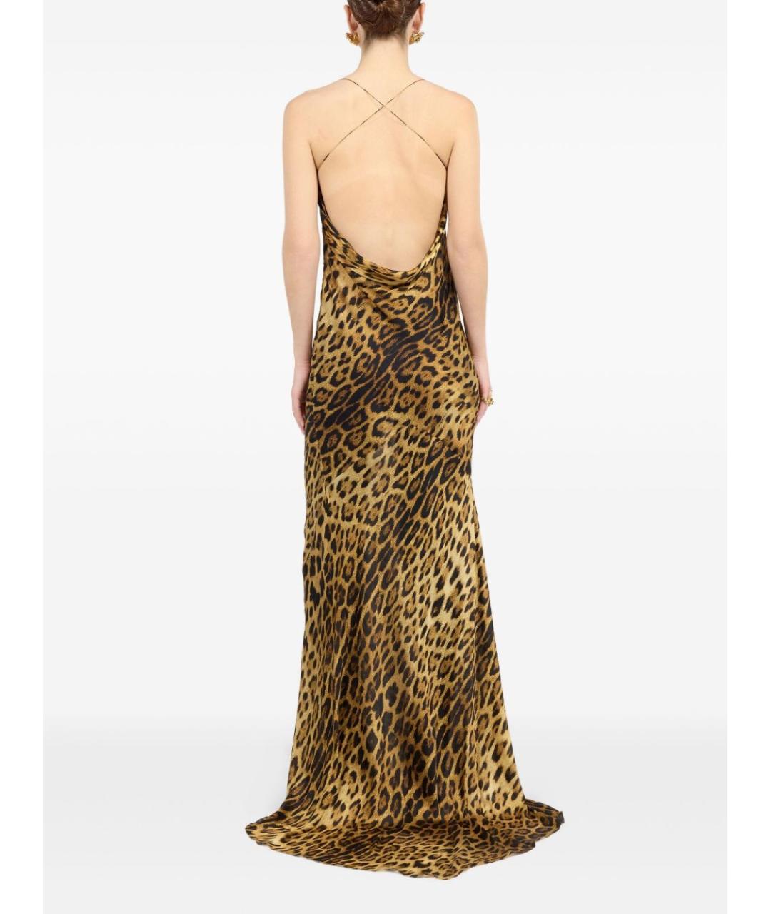 ROBERTO CAVALLI Мульти шелковое вечернее платье, фото 4