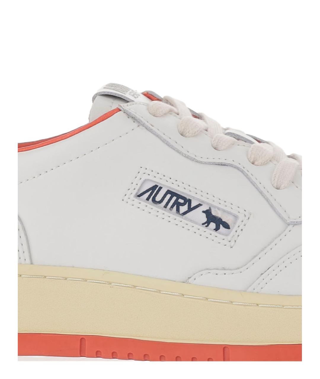 AUTRY Белые кожаные низкие кроссовки / кеды, фото 4