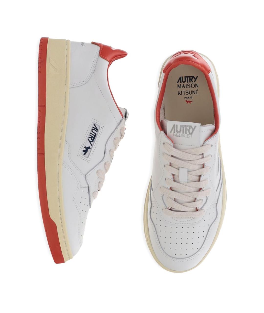 AUTRY Белые кожаные низкие кроссовки / кеды, фото 3