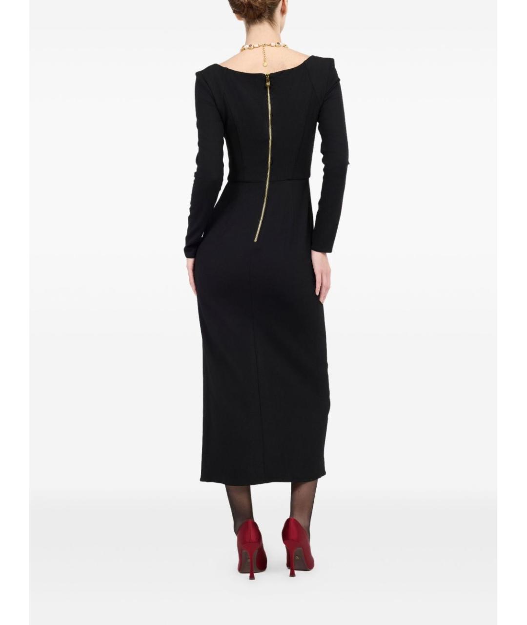 ROBERTO CAVALLI Черное шерстяное вечернее платье, фото 4