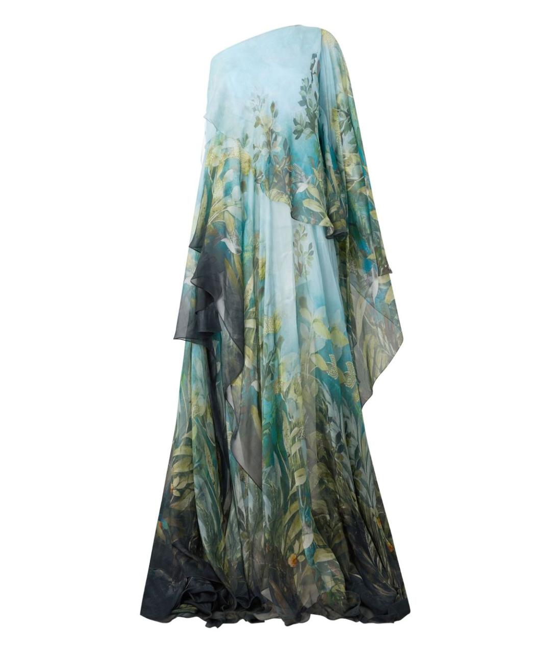 ROBERTO CAVALLI Мульти шелковое вечернее платье, фото 1