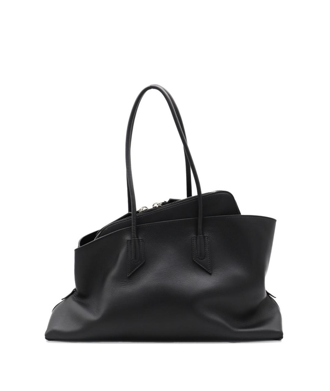 THE ATTICO Черная кожаная сумка тоут, фото 1