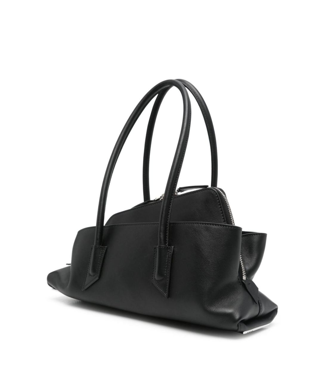 THE ATTICO Черная кожаная сумка через плечо, фото 3