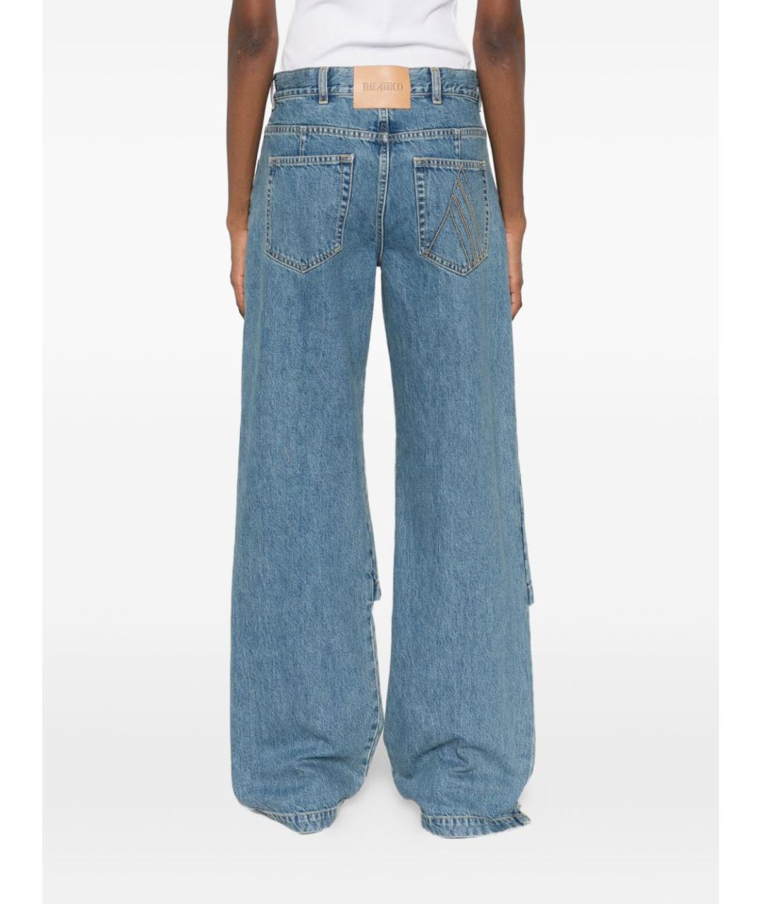 THE ATTICO Голубые хлопковые прямые джинсы, фото 2