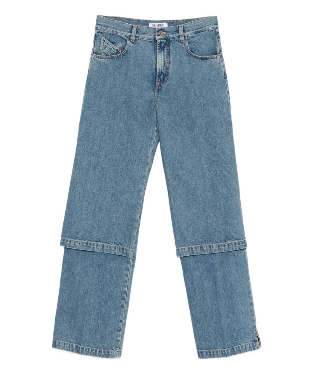 THE ATTICO Голубые хлопковые прямые джинсы, фото 1