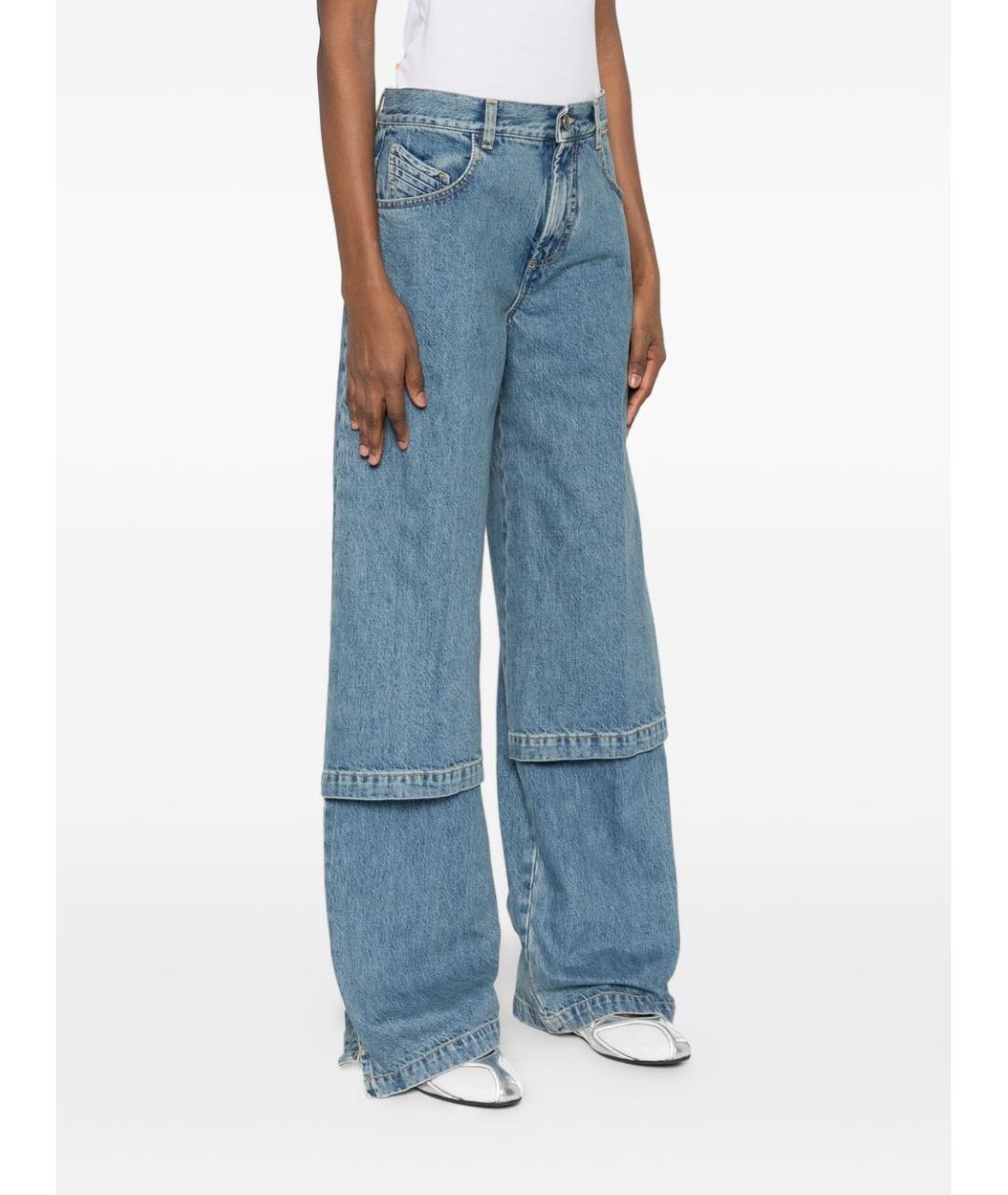 THE ATTICO Голубые хлопковые прямые джинсы, фото 3