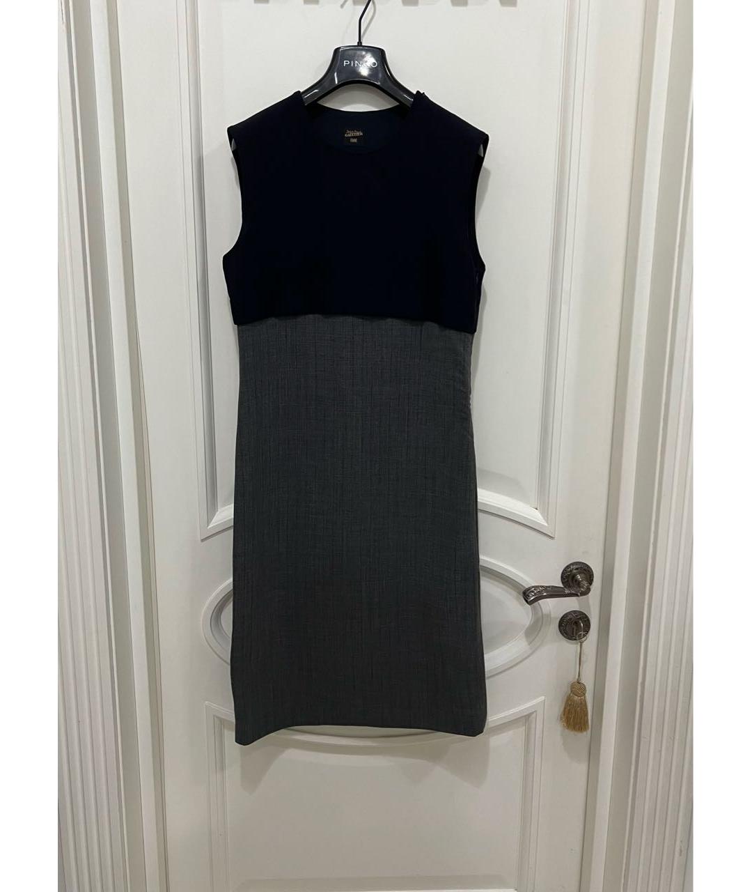 JEAN PAUL GAULTIER Серое шерстяное повседневное платье, фото 4