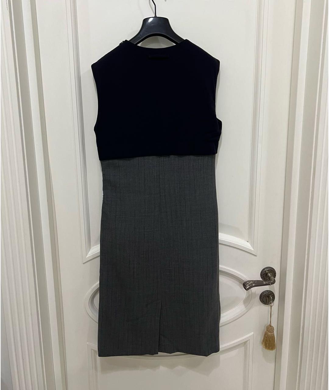 JEAN PAUL GAULTIER Серое шерстяное повседневное платье, фото 5