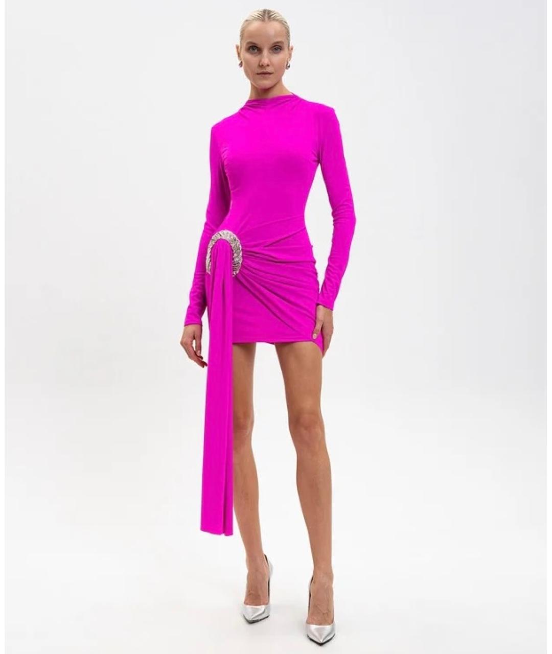 DAVID KOMA Розовое коктейльное платье, фото 4