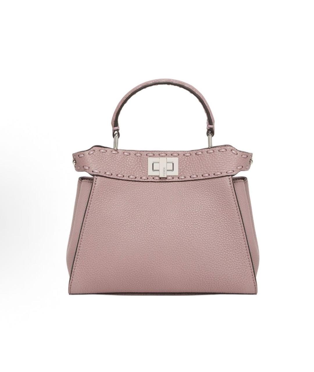 FENDI Фиолетовая кожаная сумка с короткими ручками, фото 7