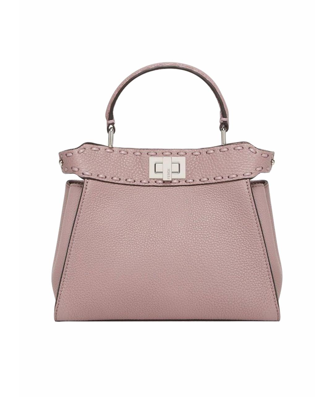 FENDI Фиолетовая кожаная сумка с короткими ручками, фото 1