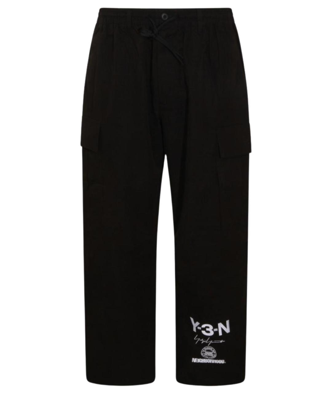 Y-3 Черные хлопковые повседневные брюки, фото 1