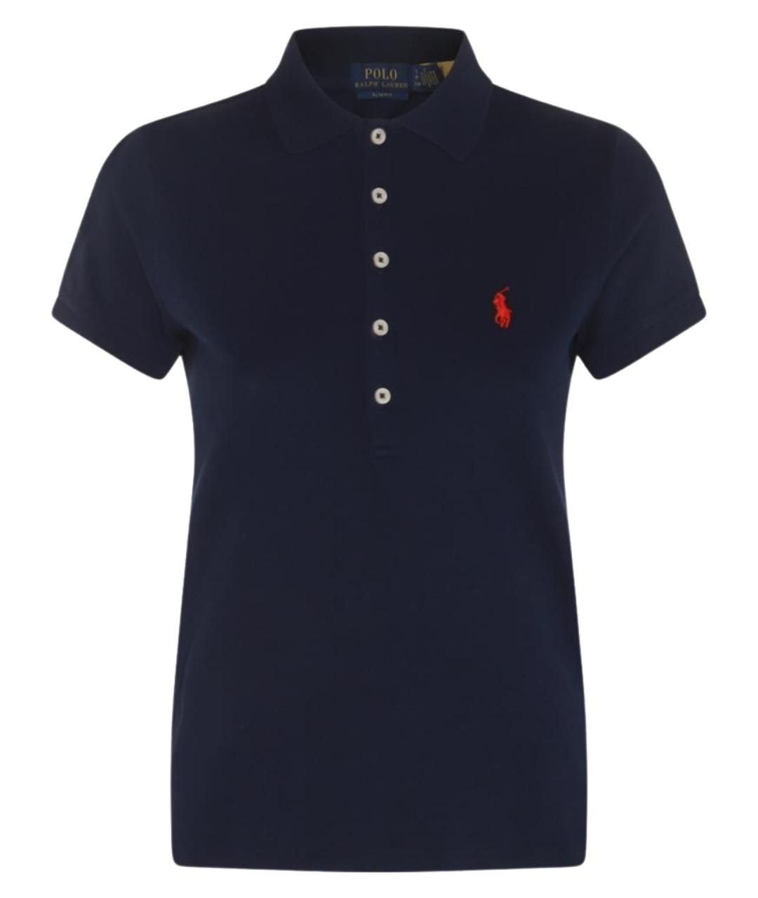 POLO RALPH LAUREN Синяя хлопко-эластановая футболка, фото 1