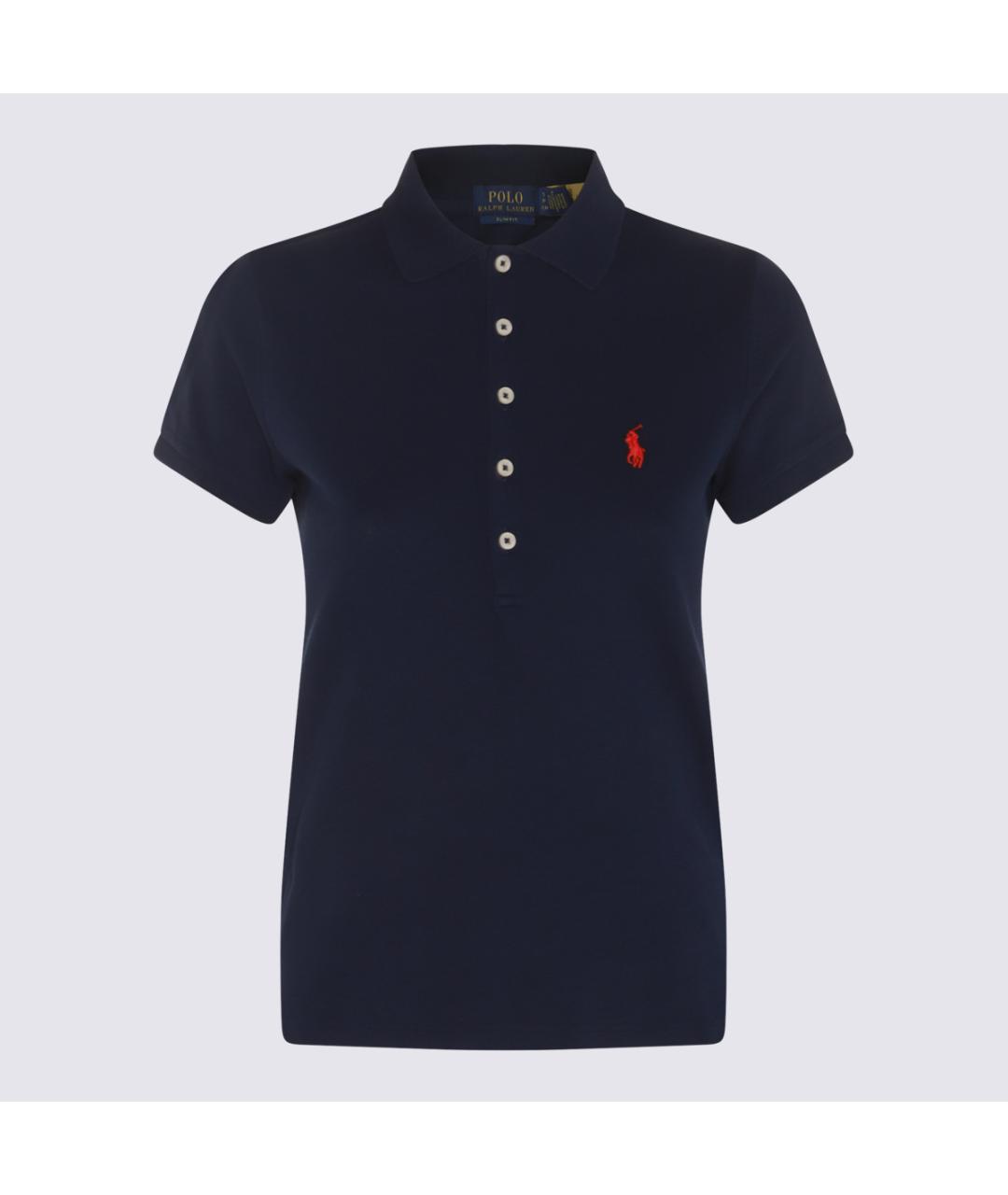 POLO RALPH LAUREN Синяя хлопко-эластановая футболка, фото 3