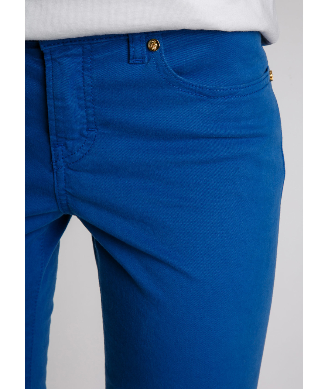 EMILIO PUCCI Голубые хлопко-эластановые джинсы слим, фото 4