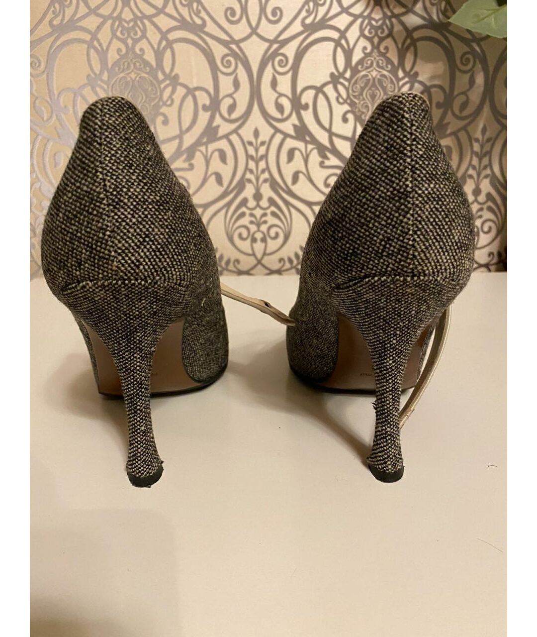 CHRISTIAN DIOR Серые текстильные туфли, фото 4