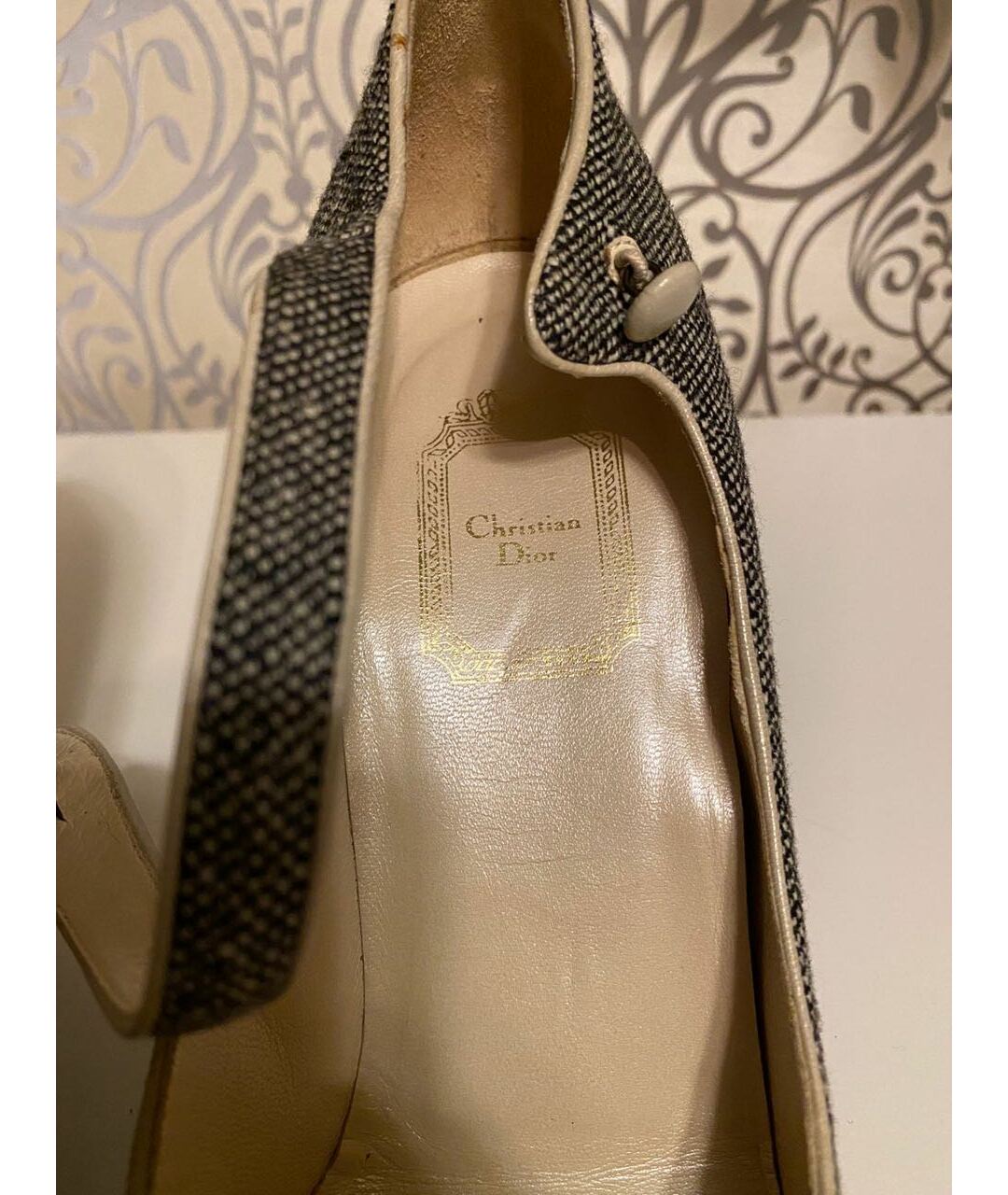 CHRISTIAN DIOR Серые текстильные туфли, фото 3