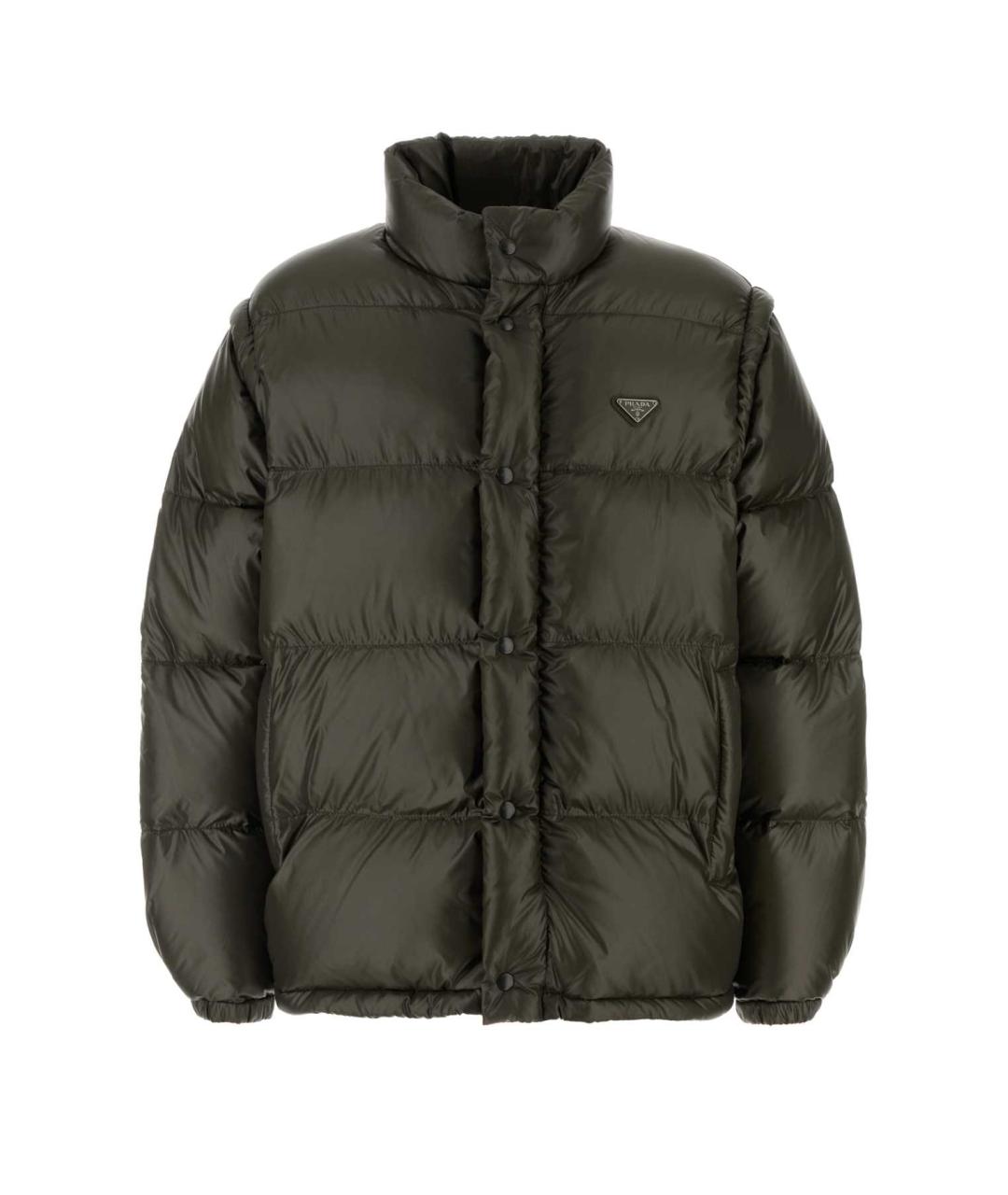 PRADA Зеленый полиамидовый пуховик, фото 1