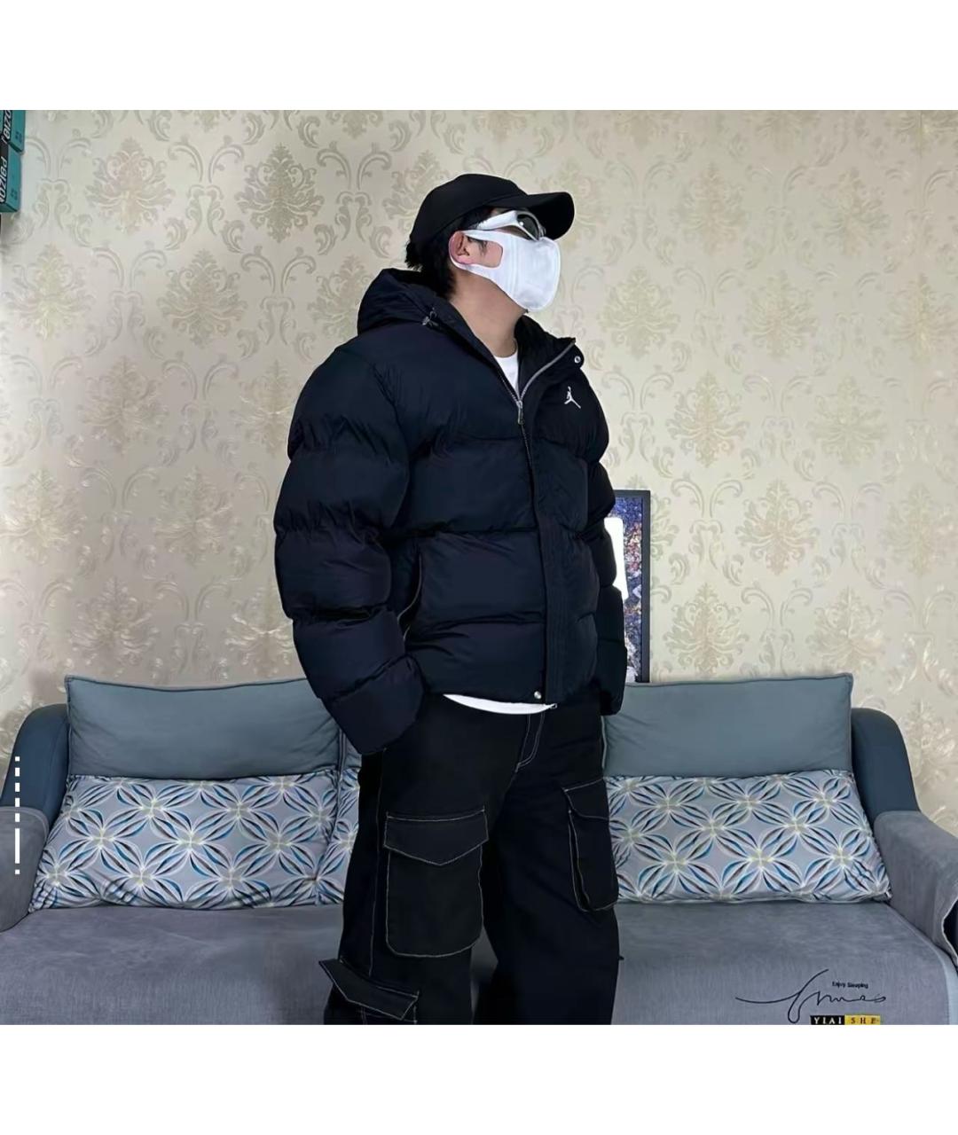 JORDAN Черный полиэстеровый пуховик, фото 5