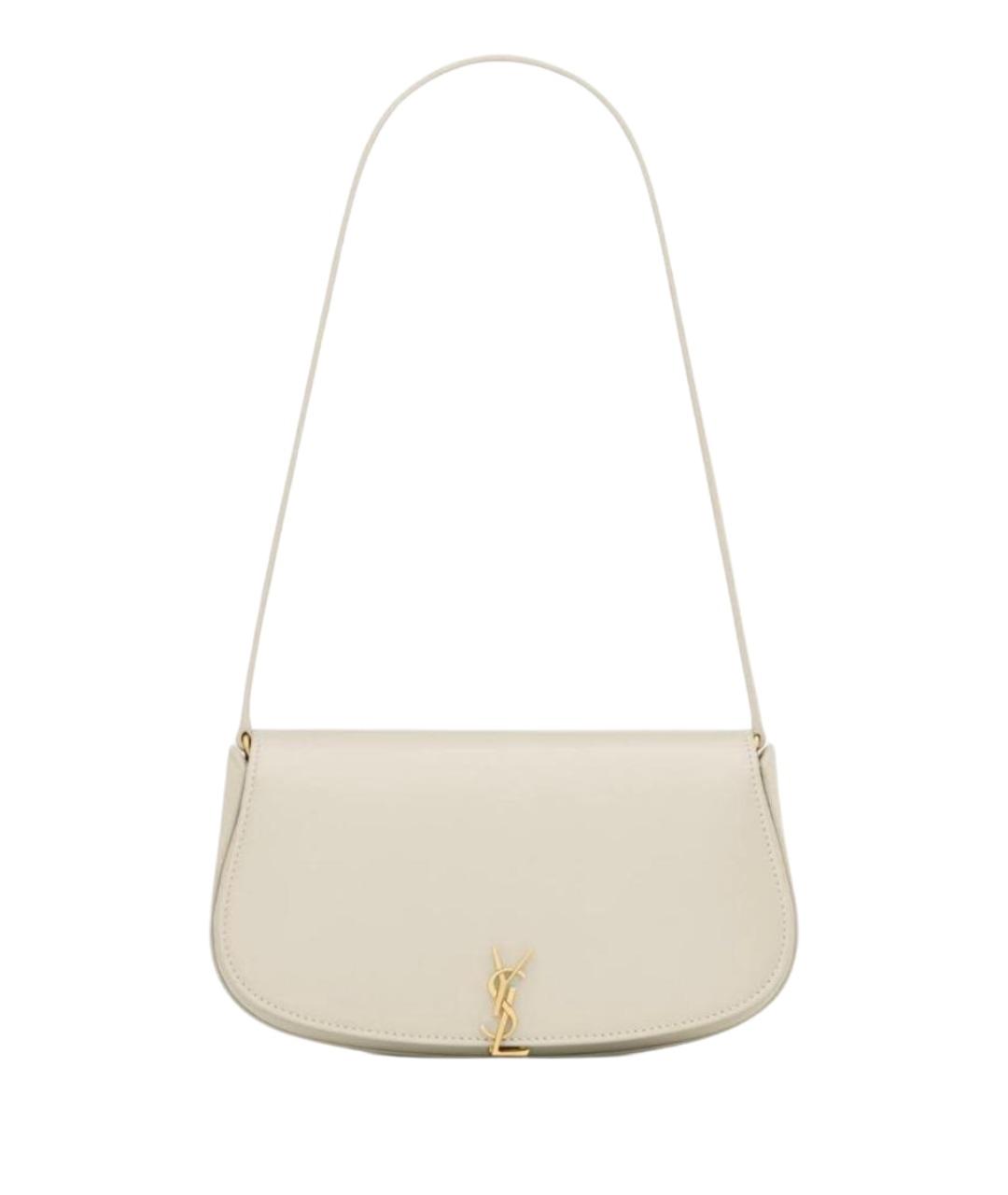 SAINT LAURENT Белая кожаная сумка через плечо, фото 1