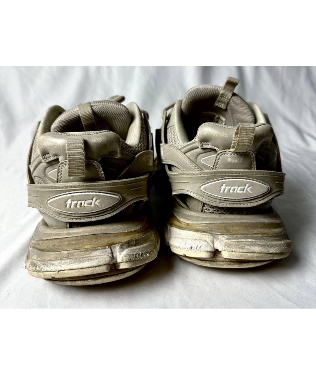 BALENCIAGA Бежевые текстильные низкие кроссовки / кеды, фото 4