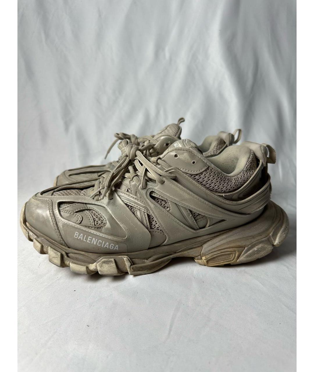 BALENCIAGA Бежевые текстильные низкие кроссовки / кеды, фото 8