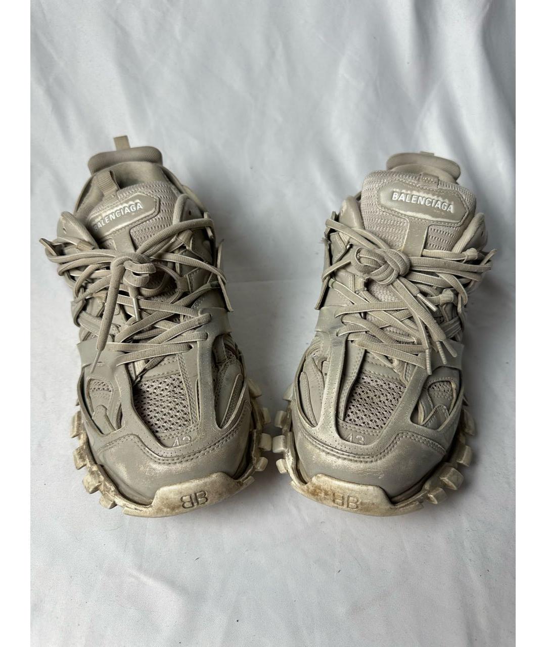 BALENCIAGA Бежевые текстильные низкие кроссовки / кеды, фото 2