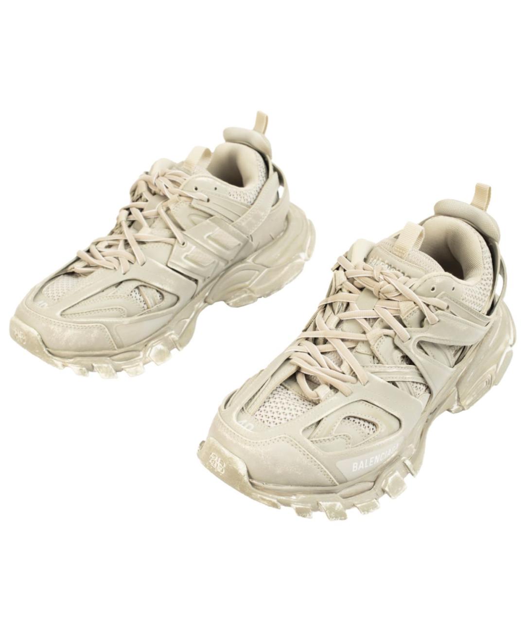 BALENCIAGA Бежевые текстильные низкие кроссовки / кеды, фото 5