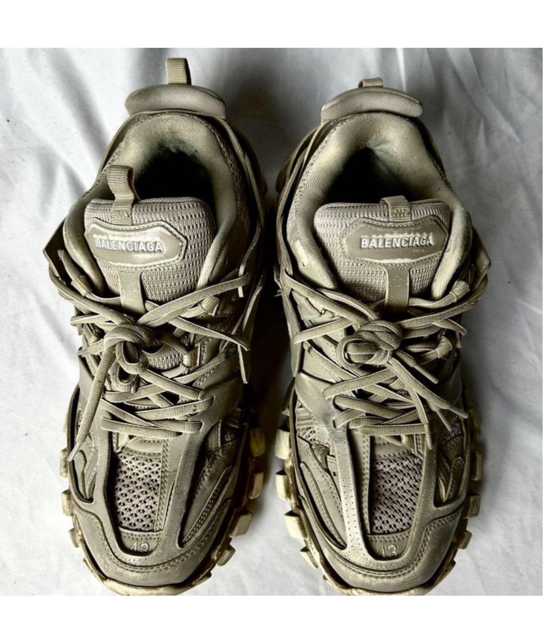 BALENCIAGA Бежевые текстильные низкие кроссовки / кеды, фото 3