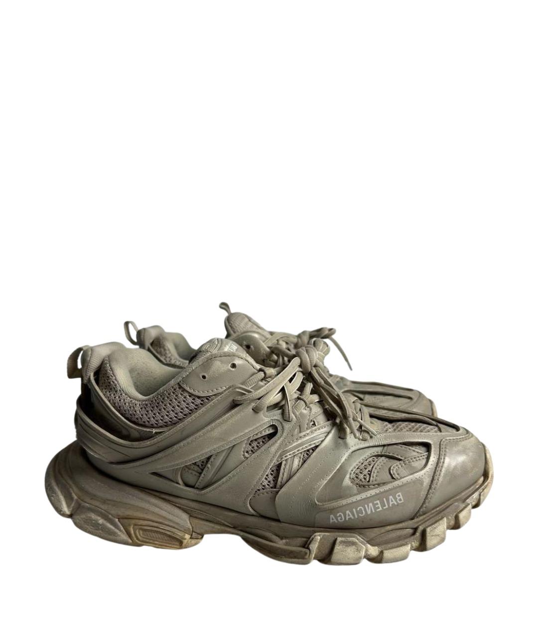 BALENCIAGA Бежевые текстильные низкие кроссовки / кеды, фото 1