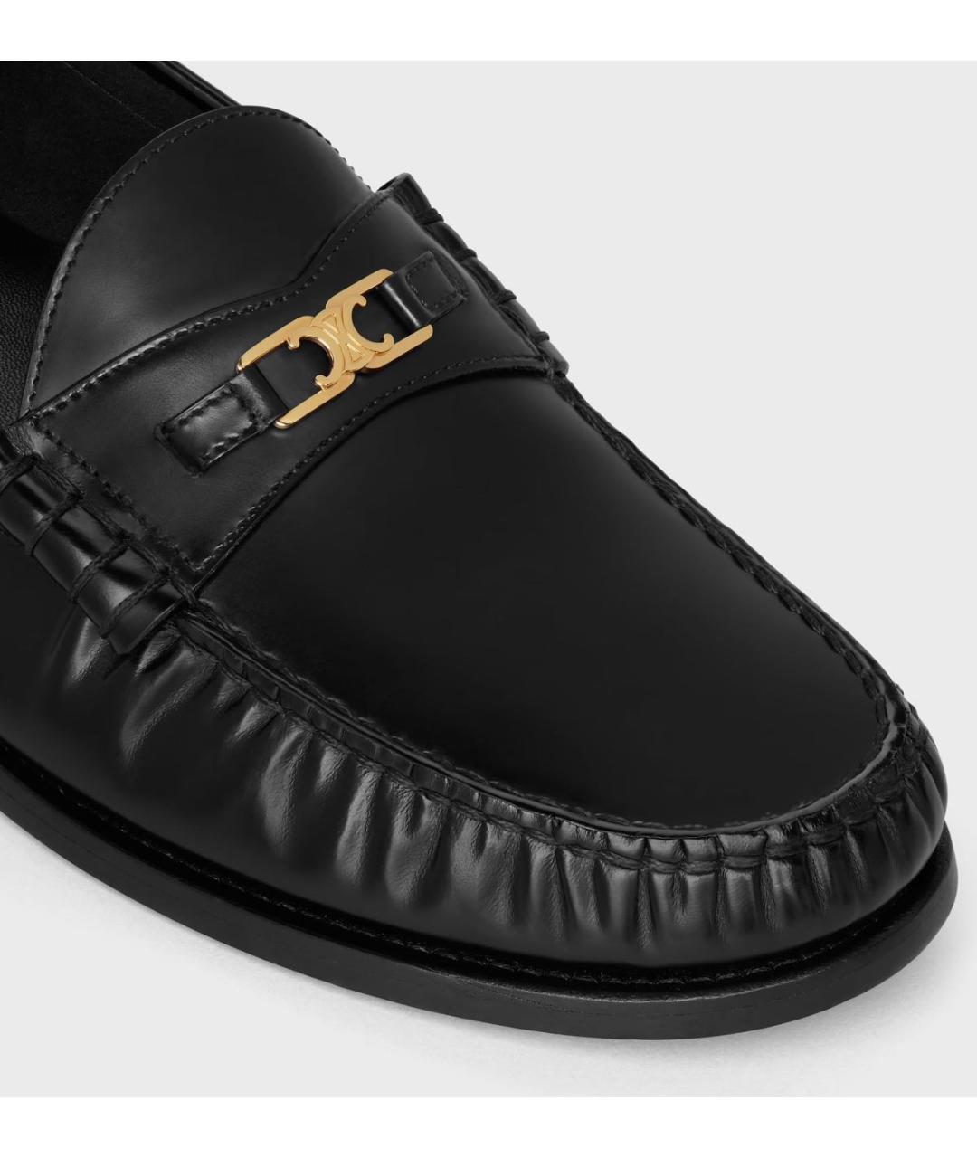 CELINE Черные кожаные лоферы, фото 2