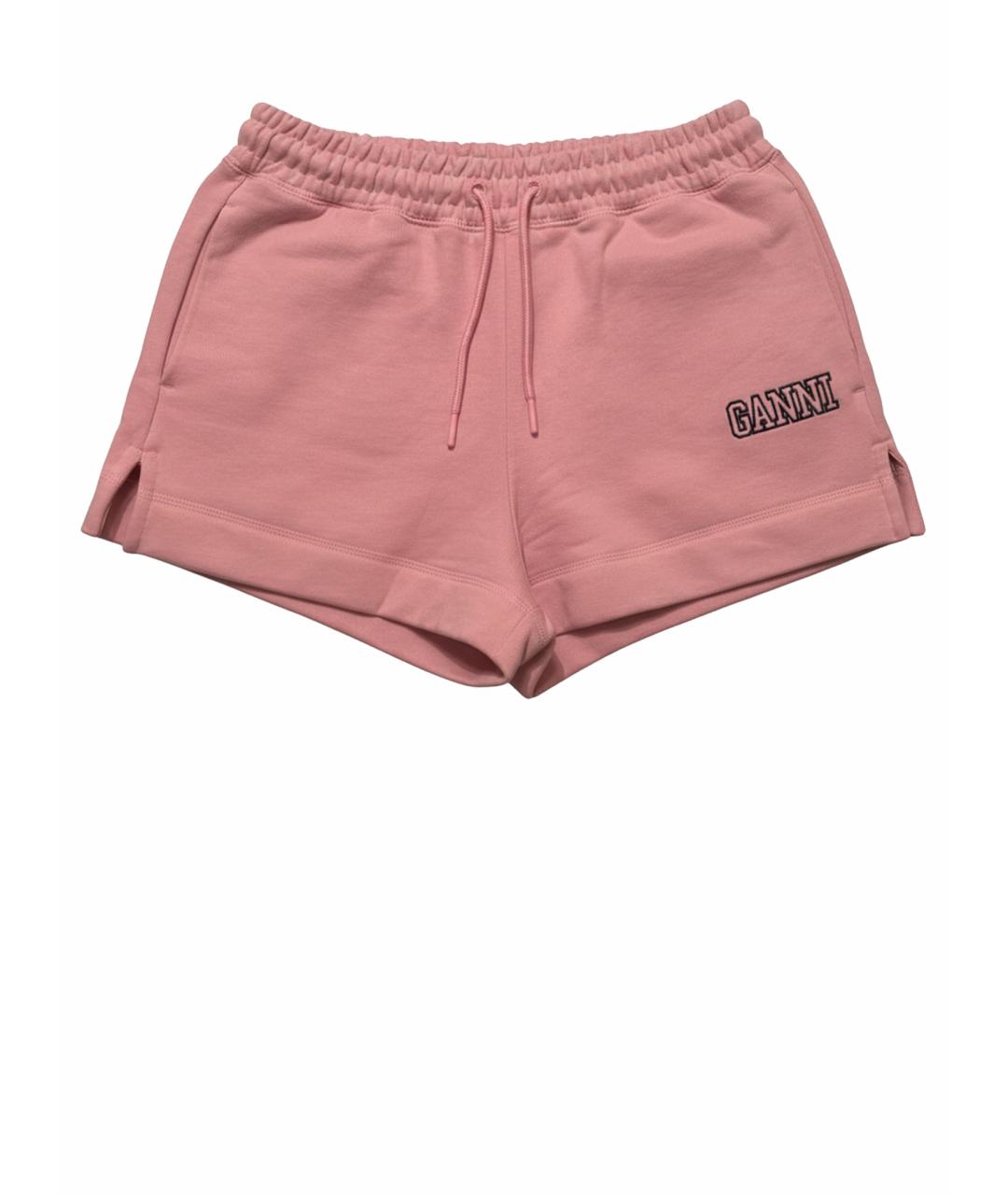 GANNI Розовые хлопковые шорты, фото 1