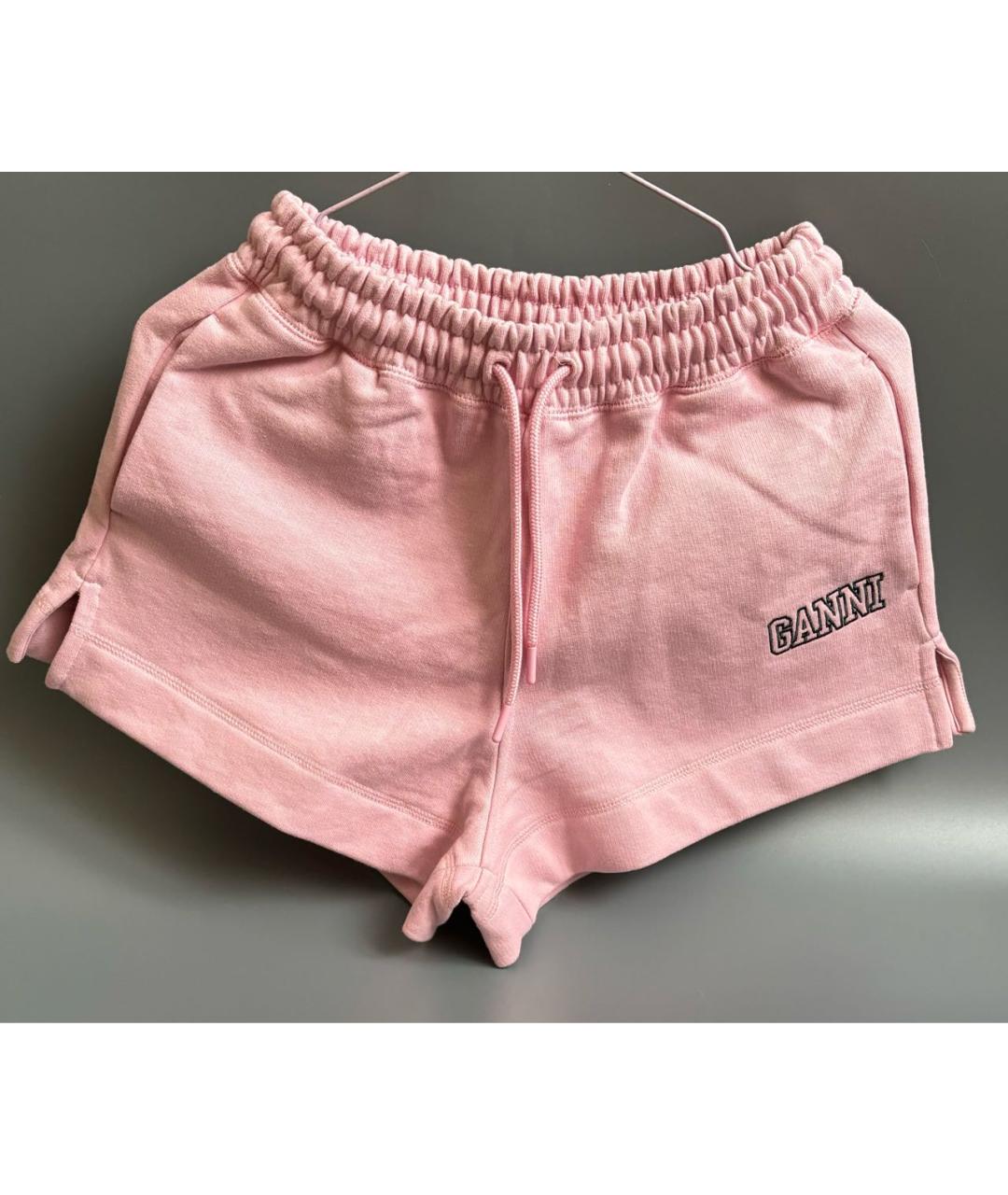 GANNI Розовые хлопковые шорты, фото 2