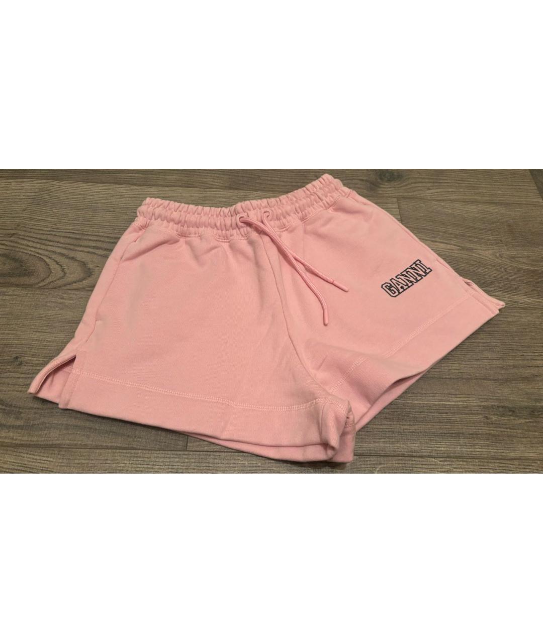 GANNI Розовые хлопковые шорты, фото 3