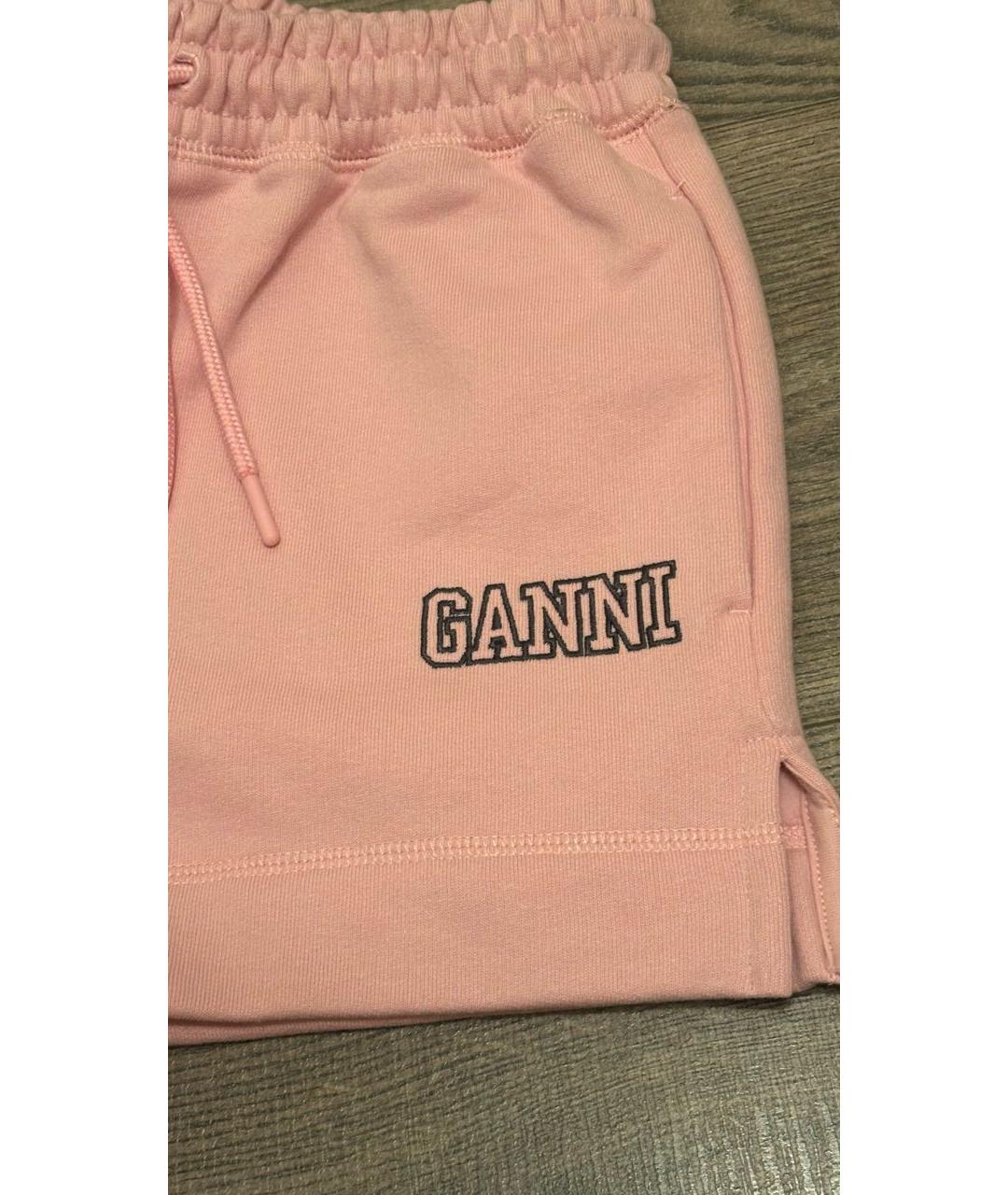 GANNI Розовые хлопковые шорты, фото 2