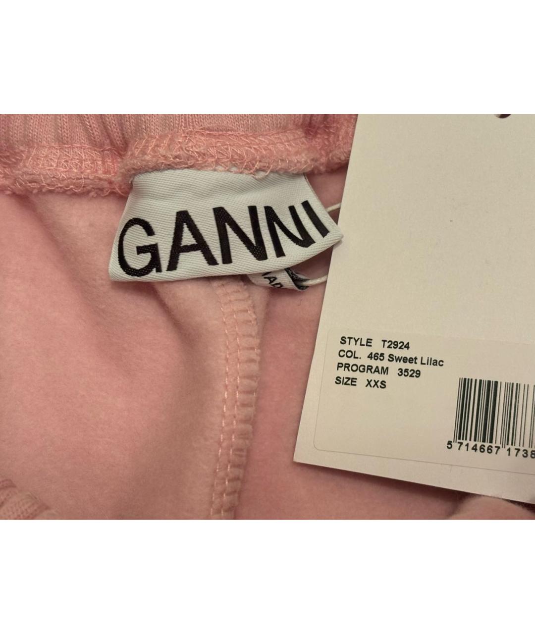 GANNI Розовые хлопковые шорты, фото 4