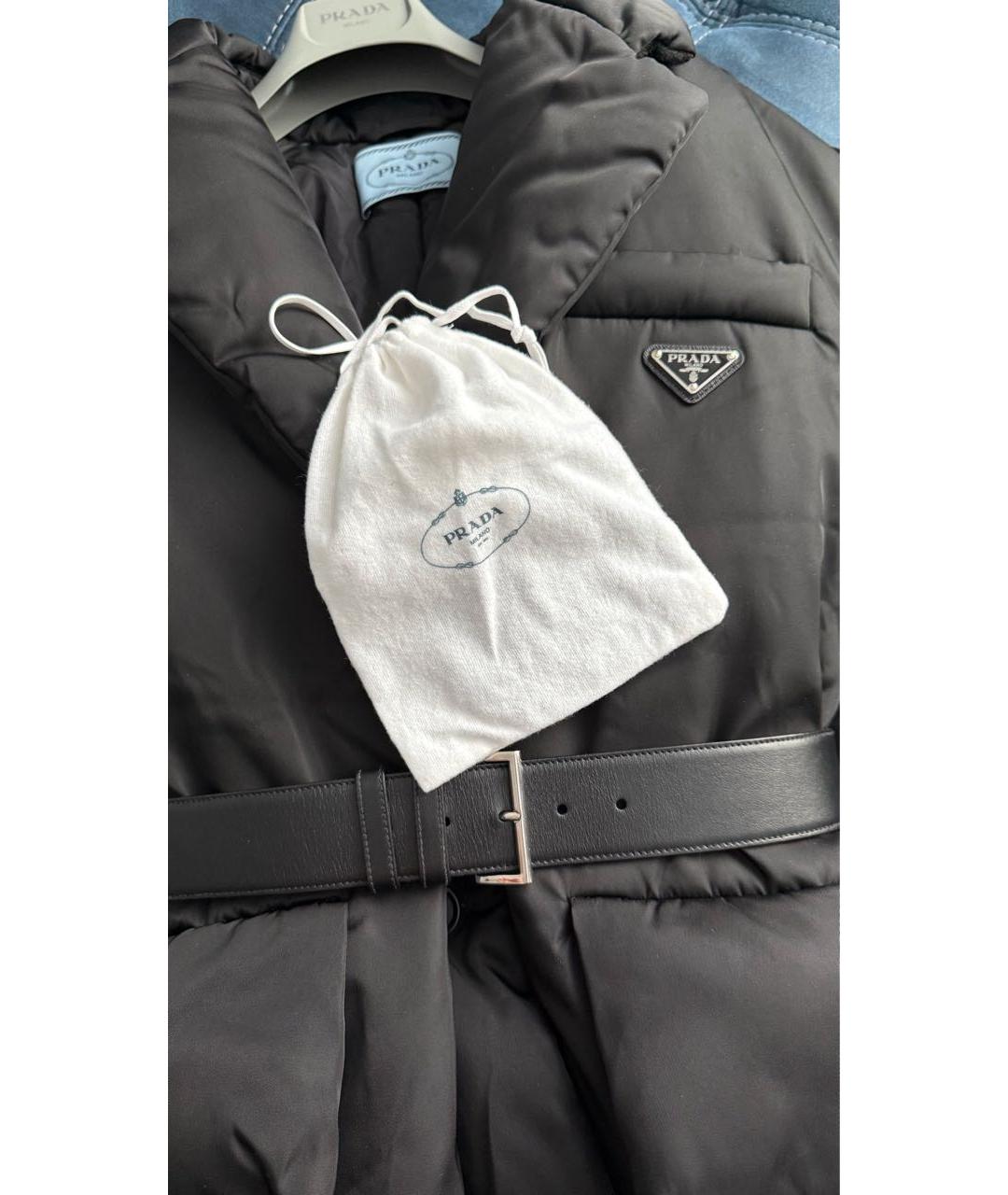 PRADA Черный полиэстеровый пуховик, фото 3