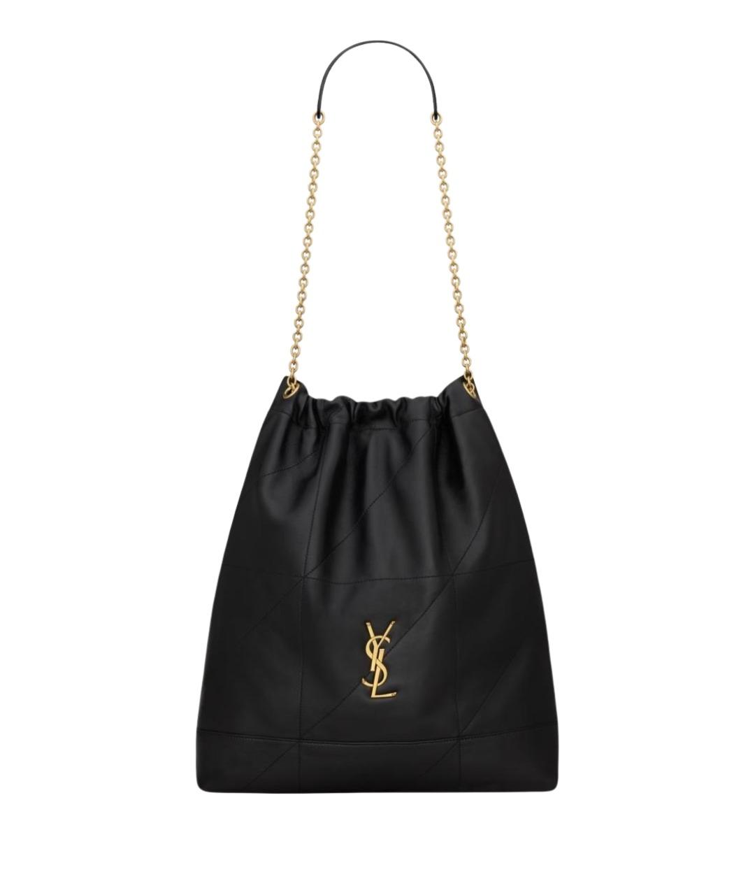 SAINT LAURENT Черная кожаная сумка тоут, фото 1