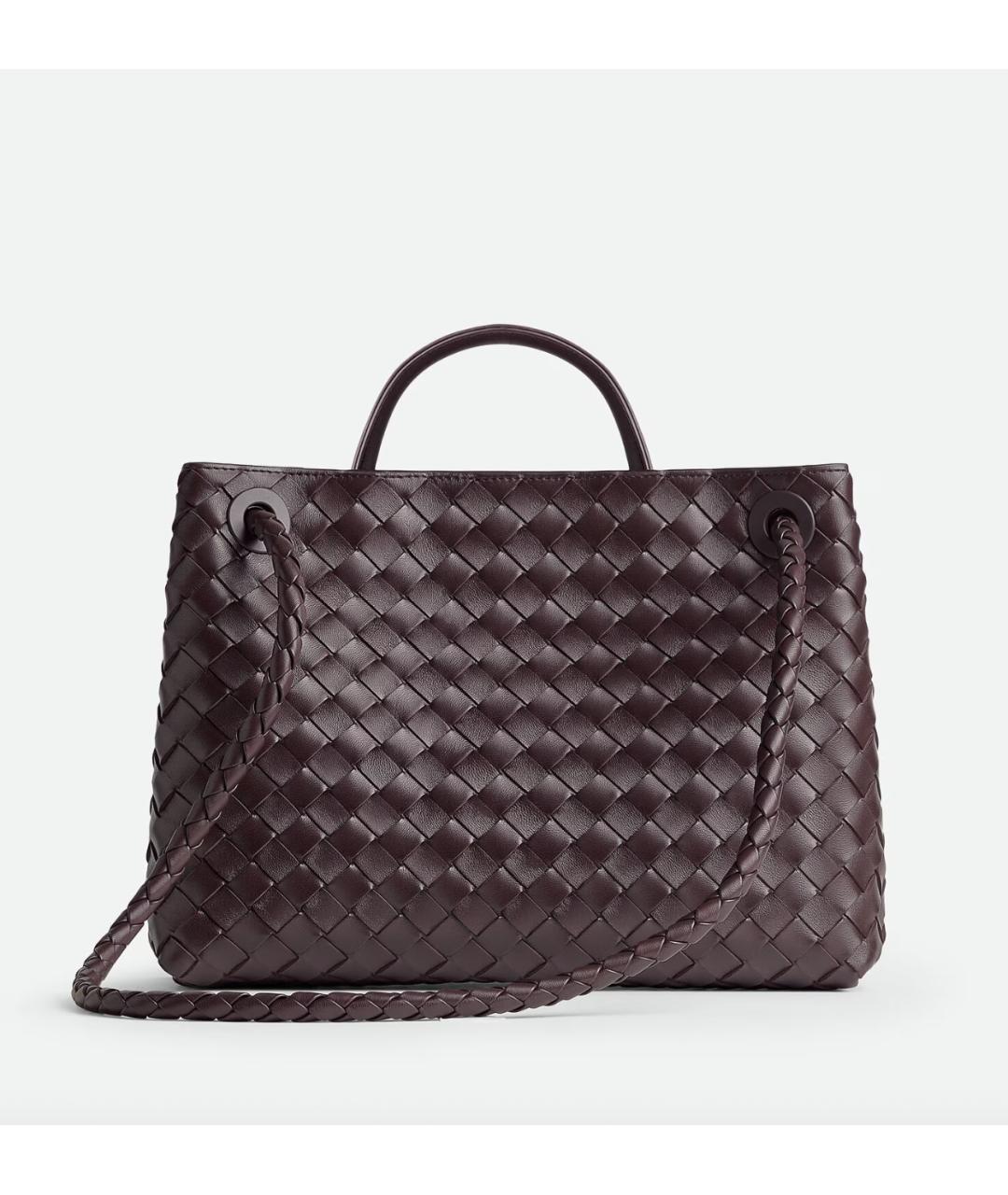 BOTTEGA VENETA Бордовая кожаная сумка тоут, фото 5