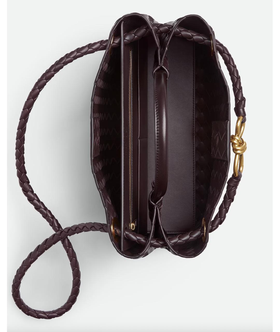 BOTTEGA VENETA Бордовая кожаная сумка тоут, фото 3