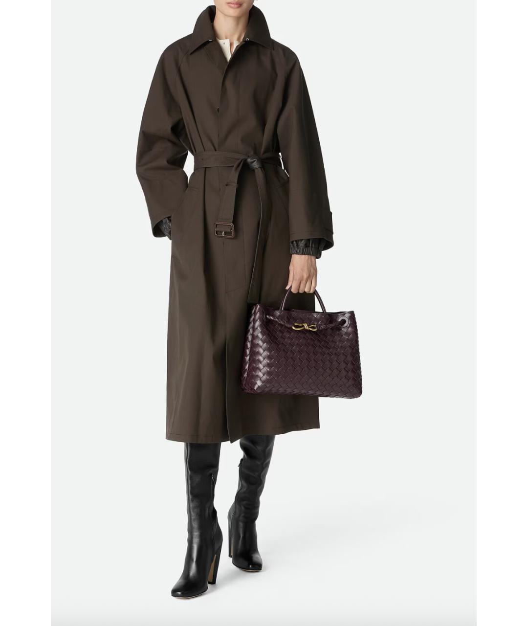 BOTTEGA VENETA Бордовая кожаная сумка тоут, фото 6