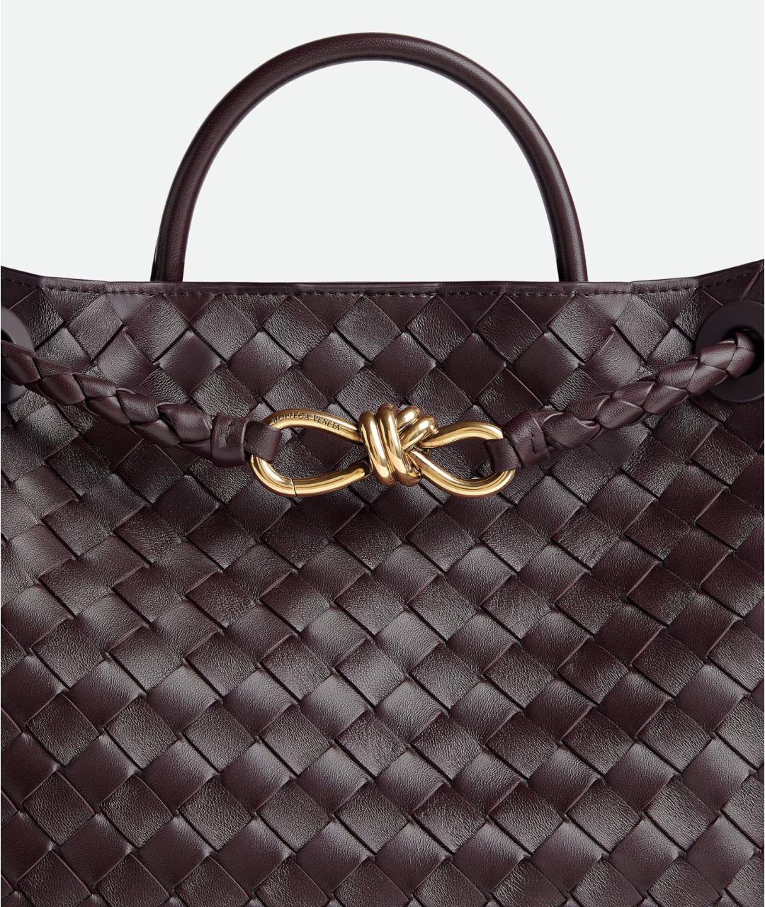 BOTTEGA VENETA Бордовая кожаная сумка тоут, фото 7