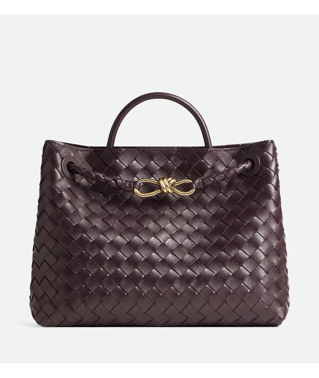 BOTTEGA VENETA Бордовая кожаная сумка тоут, фото 8