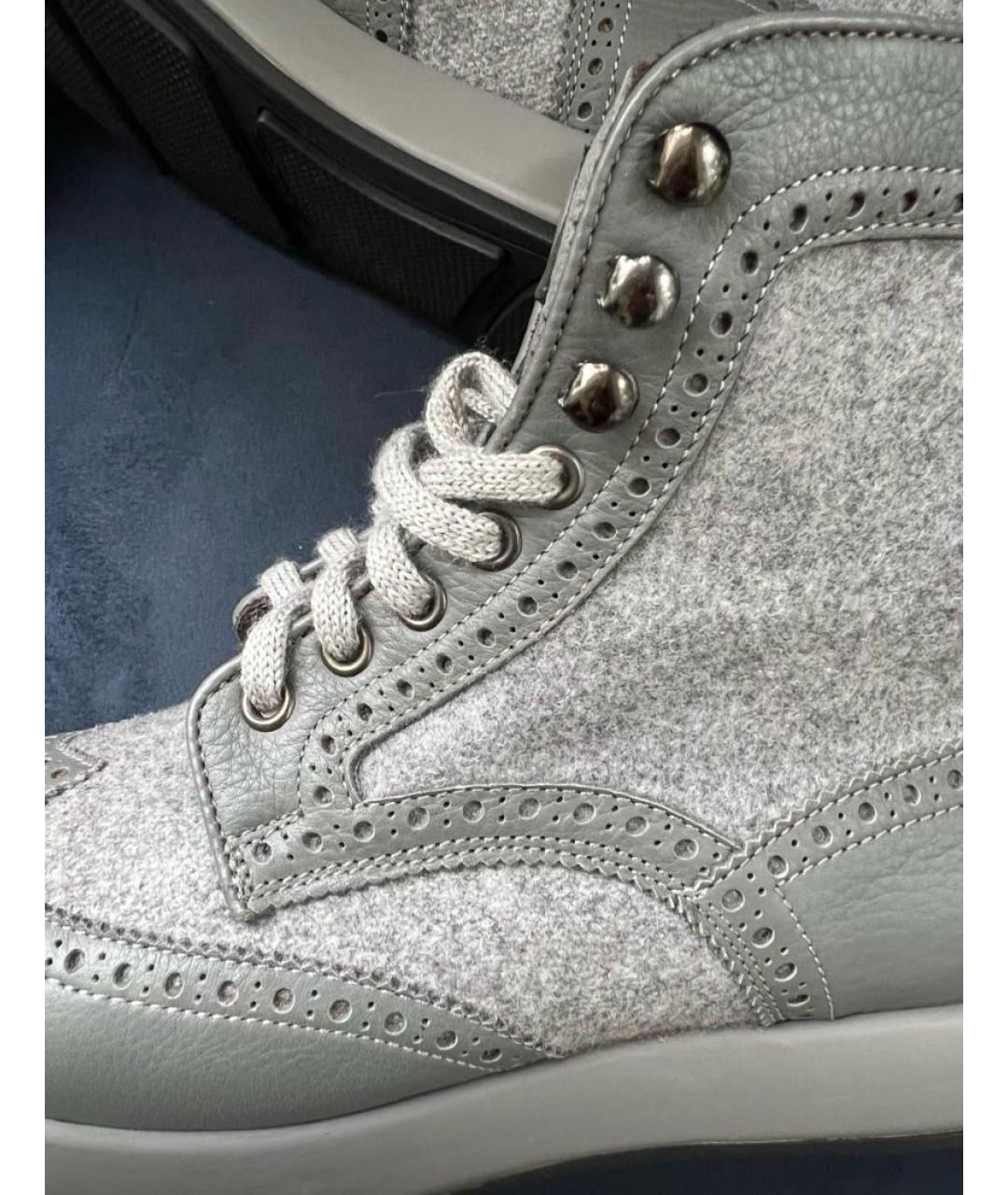 SANTONI Серые кожаные ботинки, фото 3